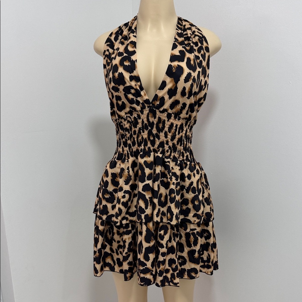 Leopard Print Halter Dress